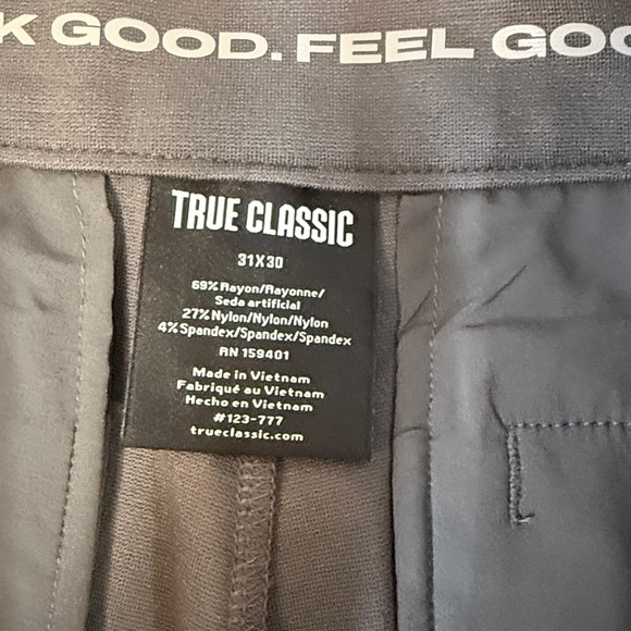 Men’s True Classic Comfort Fit Chino Pants Size 31x30 Carbon Gray New with Tags - Picture 6 of 8